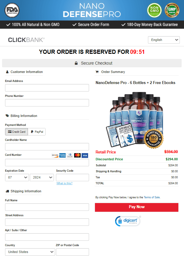 Nano Defense Pro Official Website Order Page